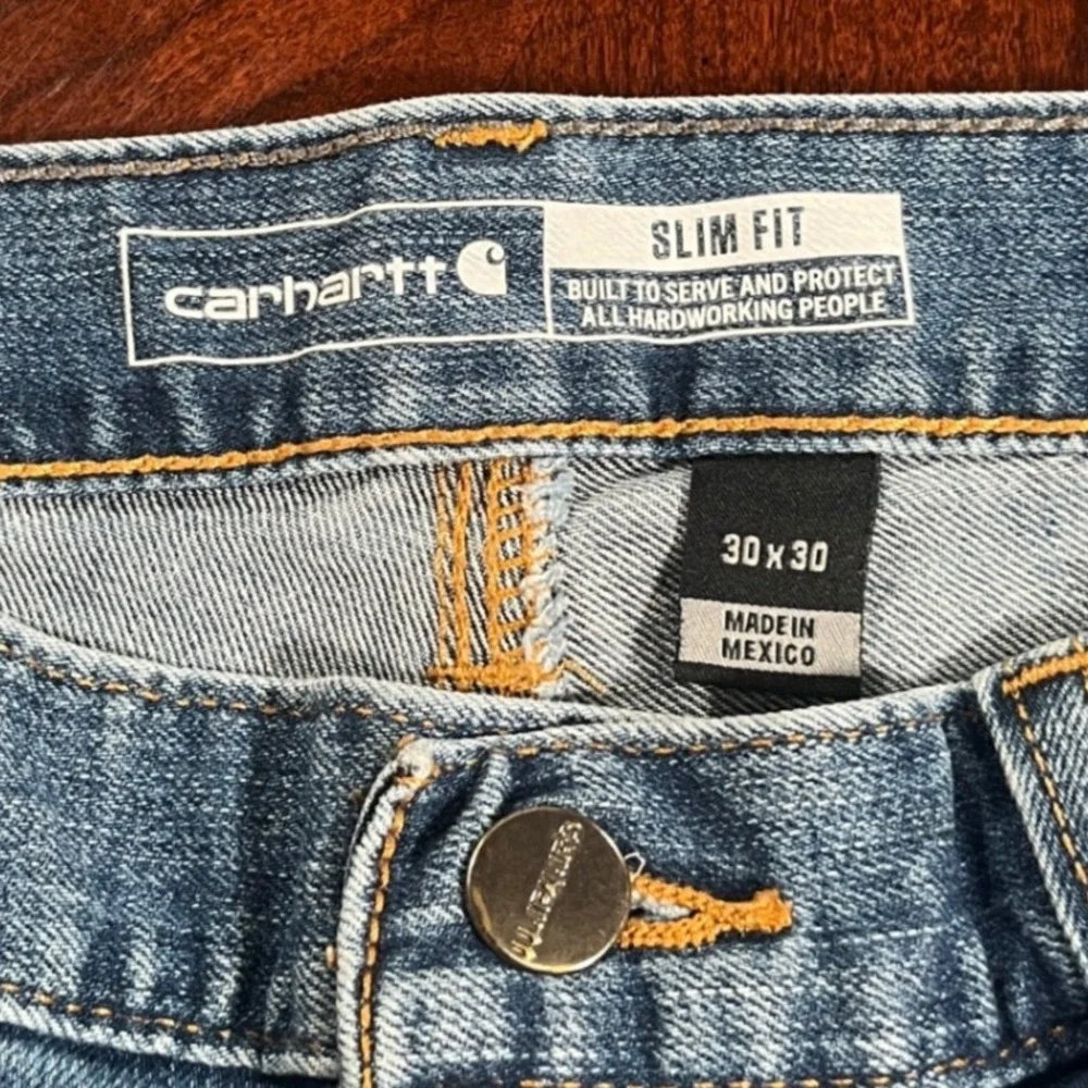 Carhartt Rugged Flex Slim Tapered Jeans Mens Tag 30x30 Measures 31x30 Denim EUC